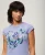 Superdry Vrouwen T-shirt met Kapmouwen, Bloemenprint en Tekst Paars