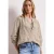 Street One Dames Blouse met gespleten hals en Shiffley-patroon in Beige