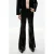Mango imitatieleren regular waist flared coated broek – zwart