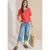 Cecil Dames Basic Shirt met geribde textuur in Oranje