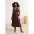 Trendyol Curve Dames Bruin Stippen Midi Mouwloos Casual A-lijn Grote maten Jurk