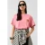 QS gebloemd T-shirt met backprint – lichtroze
