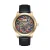 Heritor automatisch Emmanuel semi-skelet lederen bandhorloge