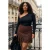 Trendyol Curve Dames Bruin Effen Kort / Mini Grote maten Rokken