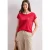 Street One Dames Shirt met ronde hals en losse schouders in Rood