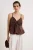 TRENDYOLMİLLA Dames Bruin Effen Mouwloos Regular fit Blouses