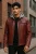 Heren Ox Red Hooded Burgundy Biker Lamsleren Jas – Kingston