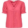 Only Onlerika ss v-neck top wvn cs koraal