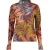 Geisha Top Lurex Print Bordeaux/orange/blue