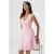 TRENDYOLMİLLA Dames Roze Gestreept Kort / Mini Mouwloos Skater Jurken