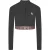 Gym King Impact-crop-top met halve ritssluiting voor dames (Leisteen/Perzik)
