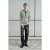 Gestript Lange Mouwen Crew Neck T-Shirt met Knopdetails