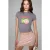 Bedrukt cropped T-shirt met ronde hals