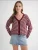 MixRay Gebreid vest  robijnrood / wit