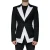 Contrast Trim Blazer Zwart en Wit Jkt4073