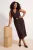 Trendyol Curve Dames Bruin Effen Maxi Mouwloos Avond / Dagelijks Bodycon Grote maten Jurk