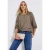 Street One Dames Blouse met ronde hals en uitsnijding in Bruin