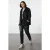 TRENDYOLMİLLA Dames Zwart Effen Lang Oversized Sweatshirts