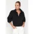 TRENDYOLMİLLA Dames Zwart Effen Lang Regular fit Sweatshirts