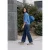 Jersey-corduroyblouse met halflange mouwen in effen kleur