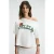 Bedrukt cropped T-shirt met boothals