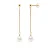 Bengelen oorbellen Gekweekte parels Zoetwater 7-8mm White Yellow Gold
