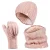 Heat Holders dameshoed, nekwarmer handschoenen set – Schemerig Roze
