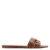 Mango leren slippers met siergesp cognac