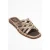 Alisha Leer Slide Sandaal