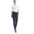Rechte broek met imitatieleer detail