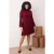 Trendyol Curve Dames Bordeaux Effen Kort / Mini Lang Casual A-lijn Grote maten Jurk