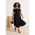 Trendyol Curve Dames Zwart Effen Midi Mouwloos Feest Skater Grote maten Jurk