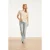 Smashed Lemon Crème broderie top met korte mouwen en scallop zoom |