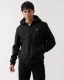Lyle & Scott gitzwart softshelljack met logo en capuchon