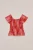 WE Fashion – Meisjes gesmokte top met print – Regular fit – Rood – Viscose –