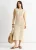 Beige gehaakte gebreide bodycon midi-jurk