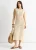 Beige gehaakte gebreide bodycon midi-jurk