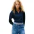 Tommy Jeans Dames/Dames Fleece Quarter Zip Boxy Crop Sweatshirt (Donkere marine)