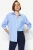 TRENDYOLMİLLA Dames Blauw Gestreept Lang Oversized Overhemden