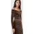 AllSaints Delta Velvet Dress Bitter Brown
