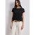 Street One Dames Shirt met korte mouwen en boothals in Zwart