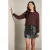 LOLALIZA gebreid vest met wol – donkerbruin