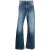 Relax-slim-fit blauwe jeans met gebroken witte verf