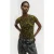 AllSaints Ellie Mesh Tee Teresa Khaki Green