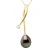 Diamond Pendant 0.020 Cts gekweekte parel TAHITI 8-9 mm Pear Yellow Gold