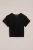 WE Fashion – Meisjes T-shirt met knoopdetail – Regular fit – Zwart – Katoen –