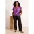 Trendyol Curve Dames Paars Bloemen Kort Getailleerd Grote maten Blouses