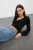 TRENDYOLMİLLA Dames Zwart Effen Lang Getailleerd Blouses