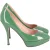 Valentino Platform Hakken in Groen Patentleer