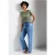 Street One Dames Shirt met glitter tekst in Groen
